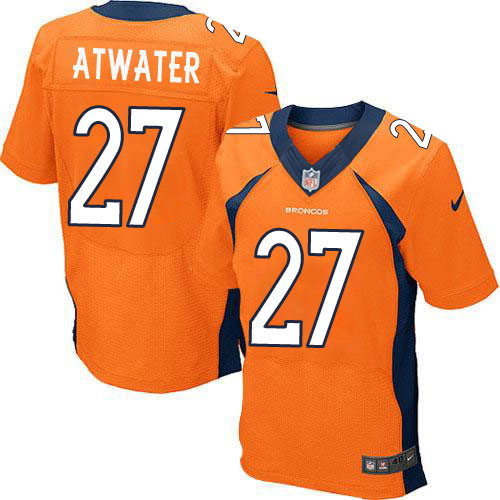 Men's Elite Steve Atwater Nike Jersey Orange Home - #27 NFL Denver Broncos